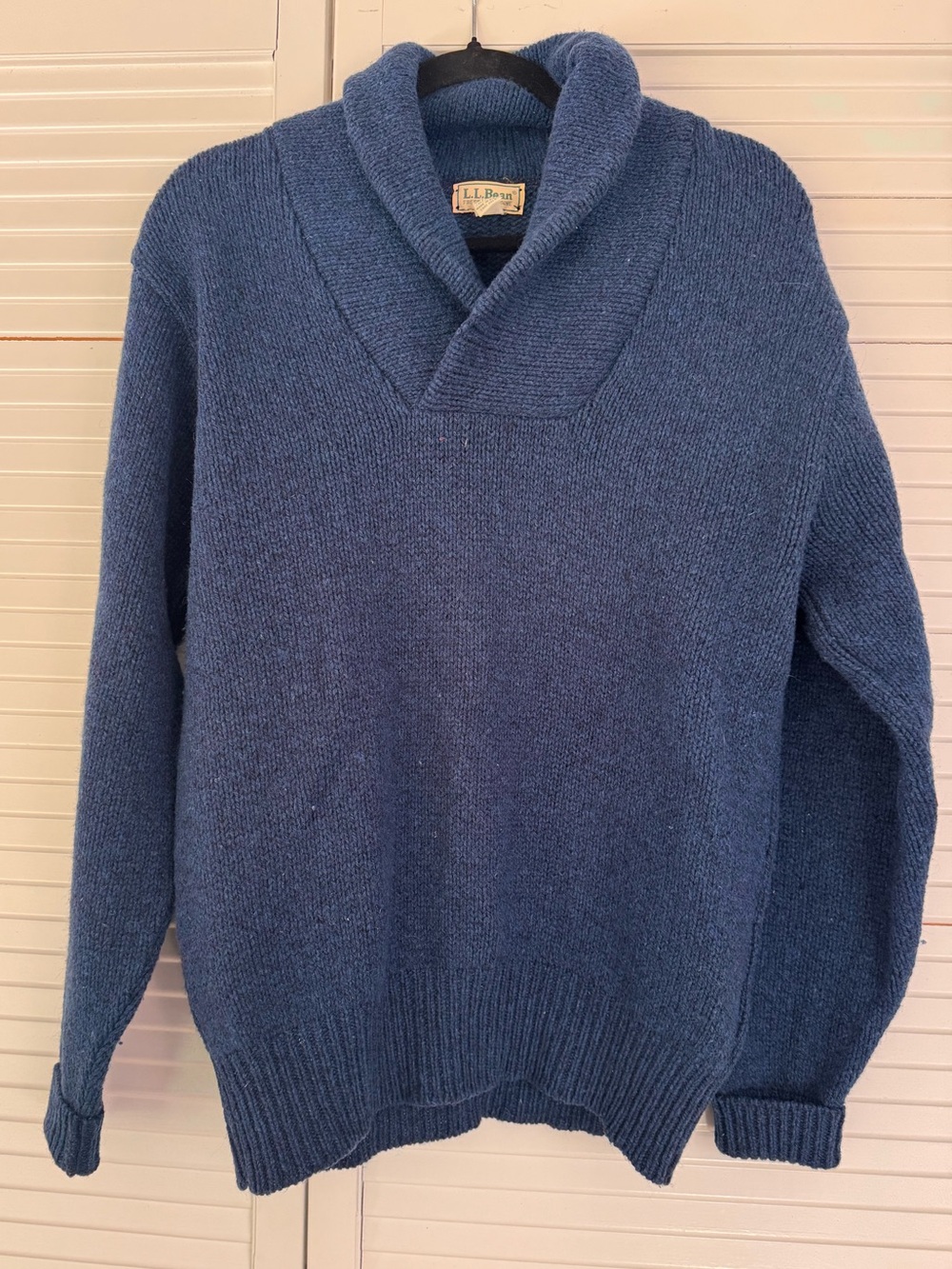 Vintage 90’s L.L. Bean Blue Shawl-Collar Men’s Sweater